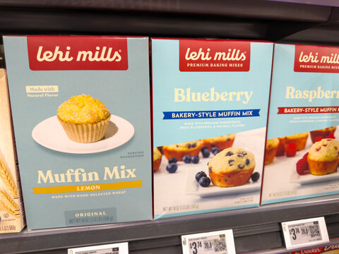 Lehi Mills Muffin Mix Retail Shelf Display