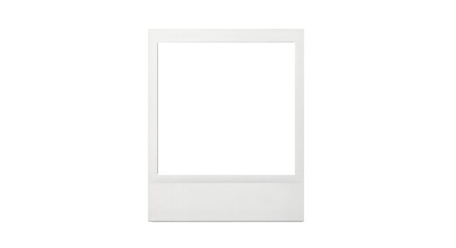 Blank Polaroid photo frame, white, for mockup or overlay effect, isolated on transparent background, png