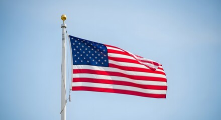 Obraz premium American flag waving on labor day celebrating 4th of july and american flag day