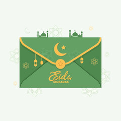 Naklejka premium Green envelope with 