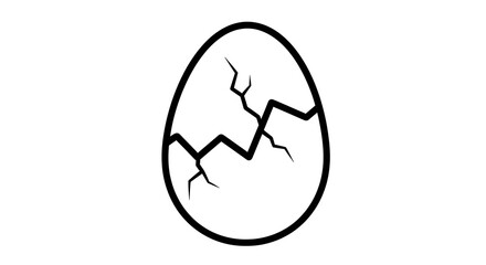 Cracked Egg Coloring Page for Kids