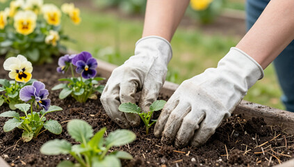 Fototapeta premium Nurturing the Soul through Mindful Spring Gardening Care