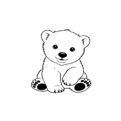 Obraz premium Cute Baby Polar Bear Illustration