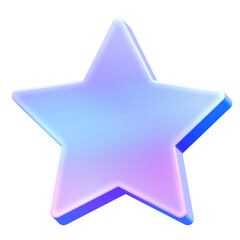 Fototapeta premium 3D Glossy Y2K Holographic Star Icon - Gradient Pastel Favorite Rating