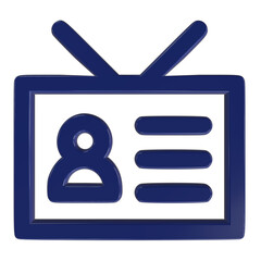 Obraz premium Television monitor icon for media and broadcast applications