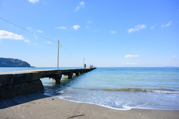 Obraz premium 海にかかる橋（原岡桟橋）