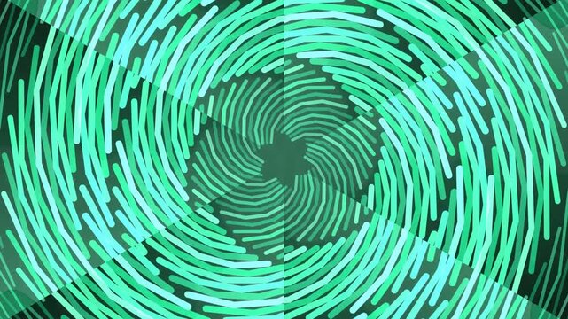Exploring a Dynamic Digital Spiral with Vibrant Green Patterns