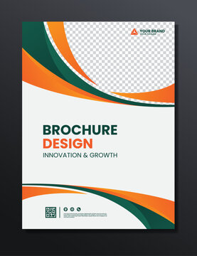 green orange abstract flyer design background
