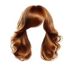 Naklejka premium Stylish hair wig with trendy design isolated on white or transparent background, front view, fashionable hairstyle concept