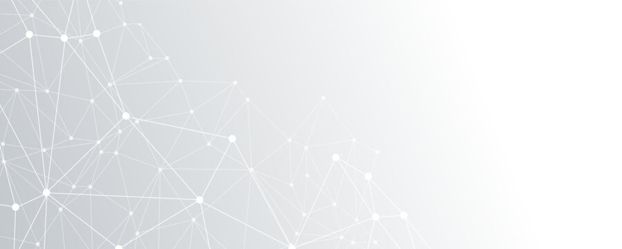 Neural Network Connected Links And Dots. Data Science Technology Vector Background. Neural Network AI Data IOT.