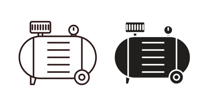 Air compressor icon vector Illustration logo template pack