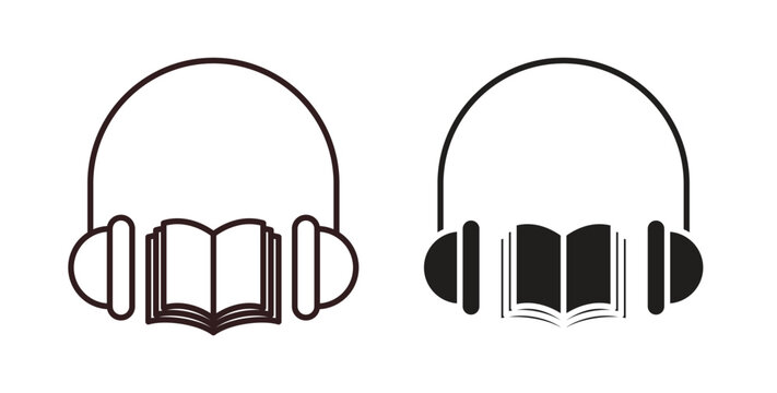 Audio book icon vector Illustration logo template pack