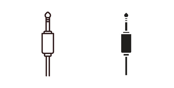 Audio jack icon vector Illustration logo template pack