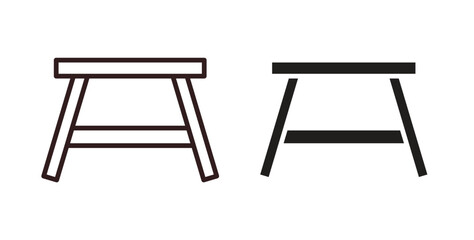 Camping table icon vector Illustration logo template pack © John