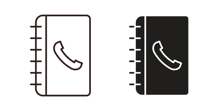 Contact book icon vector Illustration logo template pack