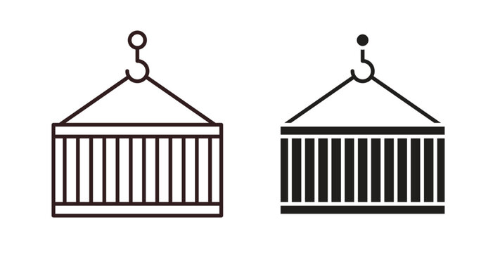 Container icon vector Illustration logo template pack