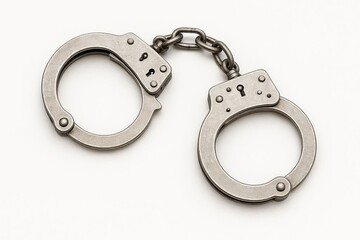 Handcuffs on a white background.