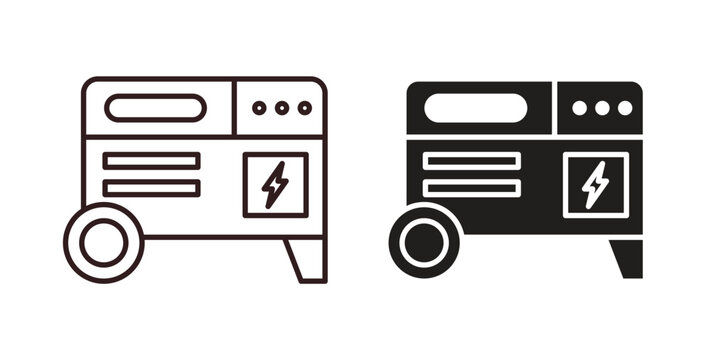 Electric generator icon vector Illustration logo template pack