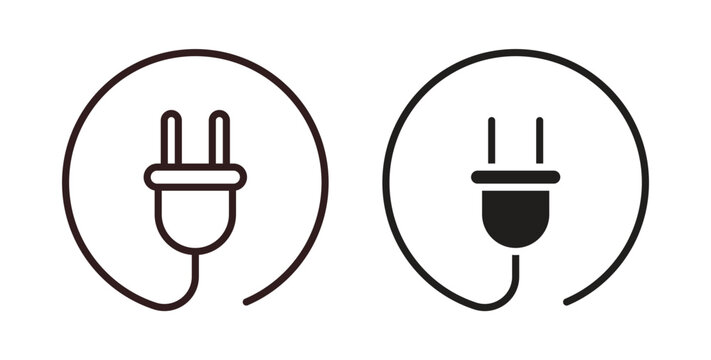 Electric plug icon vector Illustration logo template pack