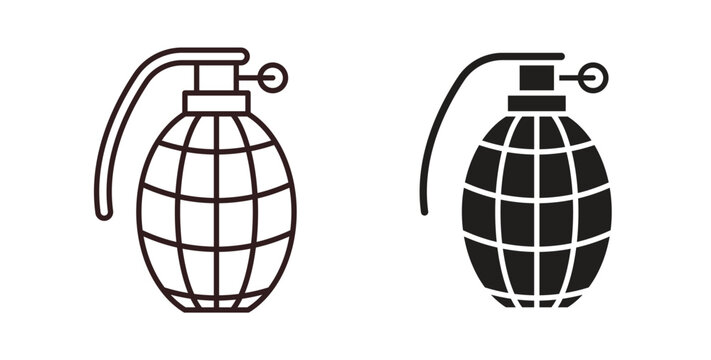 Hand grenade icon vector Illustration logo template pack