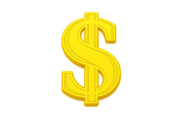 Obraz premium Gold 3d dollar sign symbolizing wealth, finance, currency, and business growth on a transparent background