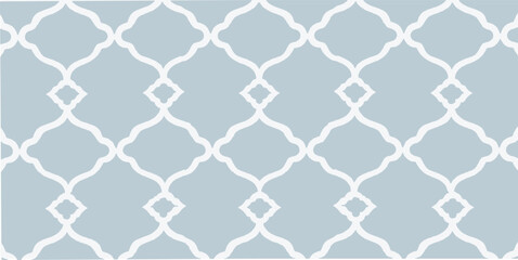 Light gray seamless Moroccan trellis pattern with elegant repeating geometry. Decorative background ideal for wallpaper, textiles, packaging, and modern interior design. 