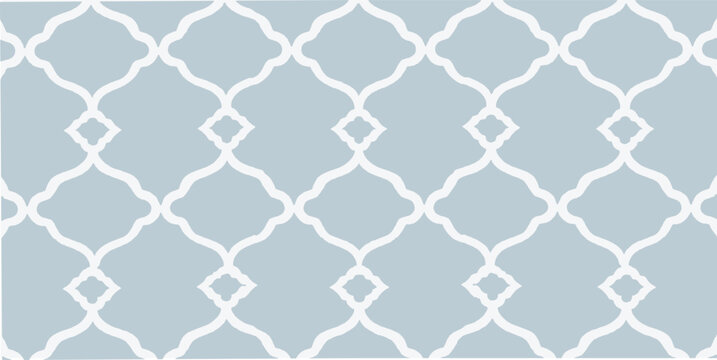 Light gray seamless Moroccan trellis pattern with elegant repeating geometry. Decorative background ideal for wallpaper, textiles, packaging, and modern interior design. 