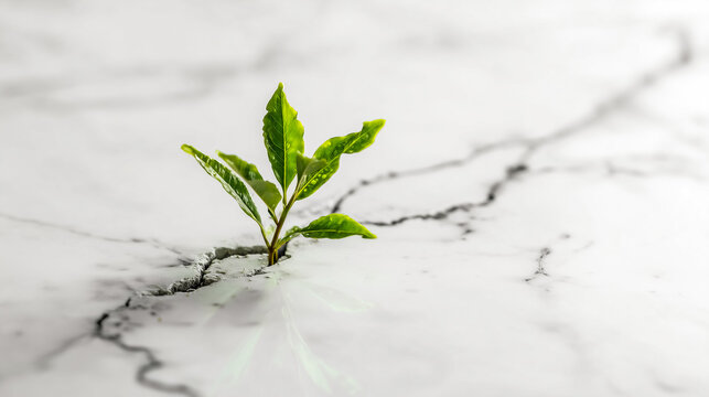 Symbol of Life Growing Through Adversity and a Sustainable Future