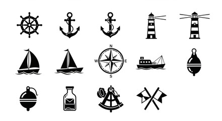 Nautical Icons Collection Vector Illustration. © emo