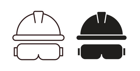 Fototapeta premium Safety helmet icon vector Illustration logo template pack
