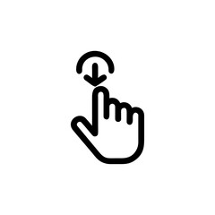 Fototapeta premium Hand tapping download action icon for digital application interface On white Background Vector illustration