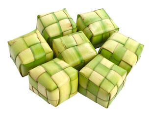 Ketupat rice cake isolated on transparent background