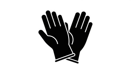 Fototapeta premium Pair of black gloves illustration with hands raised in a gesture of protection and safety