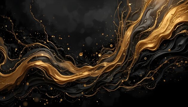 Elegant gold and black abstract poster design conveying VIP premium style with dynamic luxury appeal