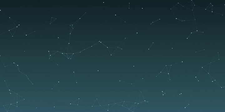 A serene night sky with constellations in animation mode at dusk from a distant viewpoint