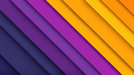 Obraz premium A vibrant, abstract design featuring diagonal layers of purple, yellow, and orange tones, creating a dynamic visual effect.