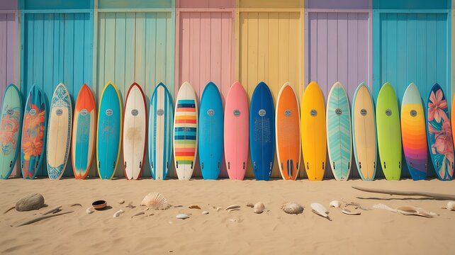 colorful beach huts on beach