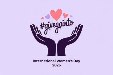 Silhouette hands hold a message with hearts celebrating International Womens Day 2026