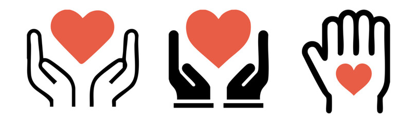 Obraz premium Sharing Donation Welfare Heart Love Icon Collection 나눔 기부 복지 하트 사랑 아이콘 모음