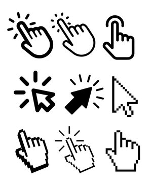 Finger Mouth Click icon set 손가락 마우스 클릭 아이콘 모음
