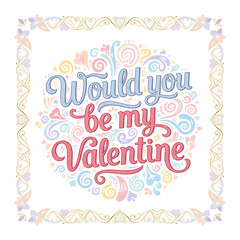 Happy Valentine Day card featuring of vibrant red hearts