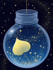 Magical Jellyfish in a Bottle Under the Stars.