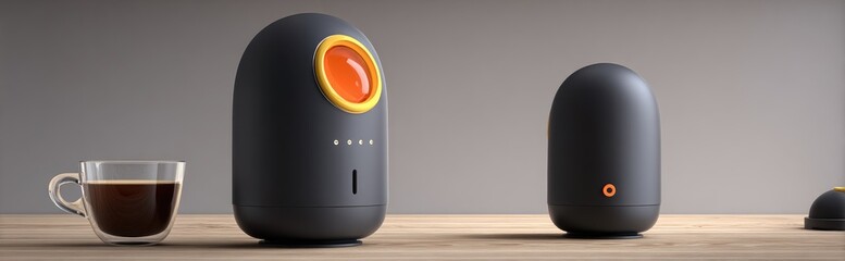 Modern Coffee Machine and Cup.