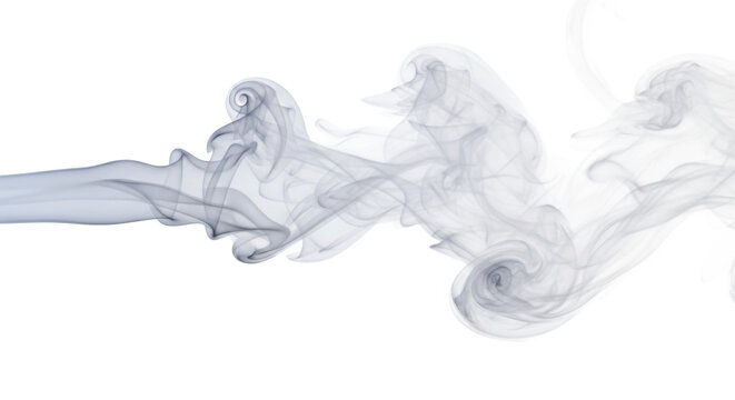 Soft, billowy white, translucent, volumetric smoke with intricate wisps diffusing on a minimalist white background, subtle cool bluish gradient, soft diffused lighting concept of serene abstraction.