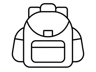 School bag icon line art icon, school backpack vector, Backpack School Bag Line Icon .vector illustration