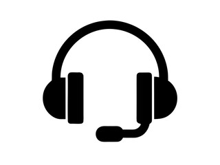 Fototapeta premium Customer support headset icon vector, call center operator symbols illustration