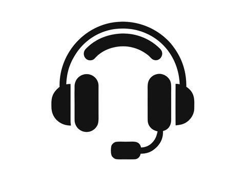Customer support headset icon vector, call center operator symbols illustration
