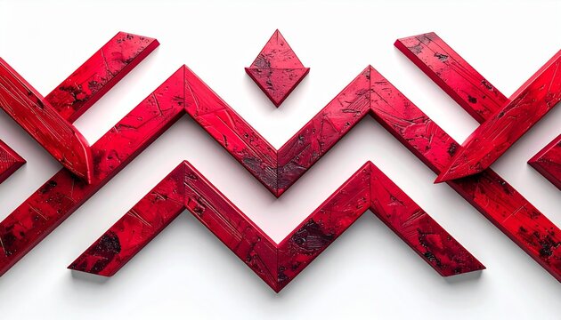 Geometric Red Pattern On White Background Abstract Design Wallpaper