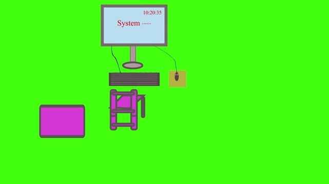 Modern Computer Room During Software Update