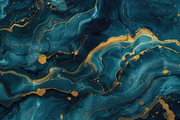 Golden and blue marble abstract background. Backdrop for design, posters, and more